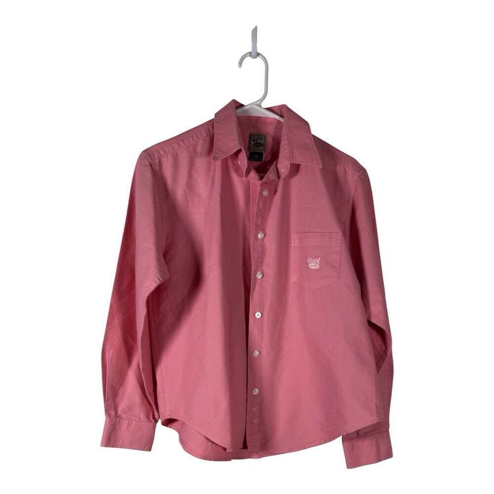 Cruel Girl Pink Button Up with Pocket Western 100% Cotton Size M Long Sleeve Top